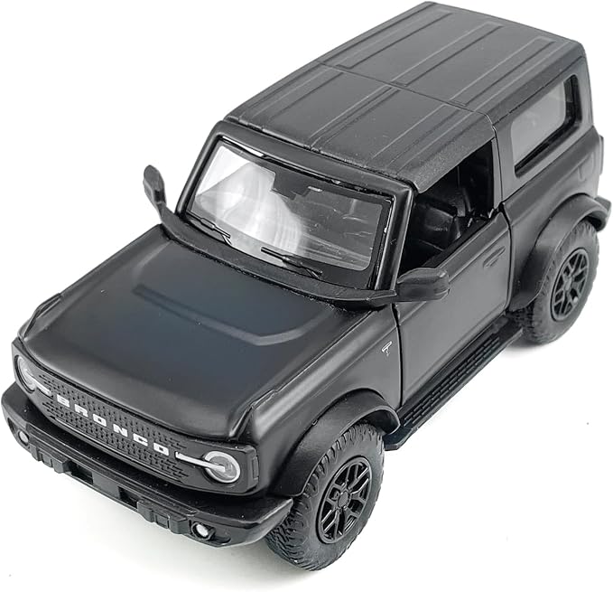 2-Door Bronco Badlands Model Car 1/36 Scale Diecast Toy Cars Metal Alloy Children’s Vehicles, Pull Back Doors Open, Black Rim, Mens Collection, Kids Toys for Boys Gifts, Cake Topper Home Décor, Black
