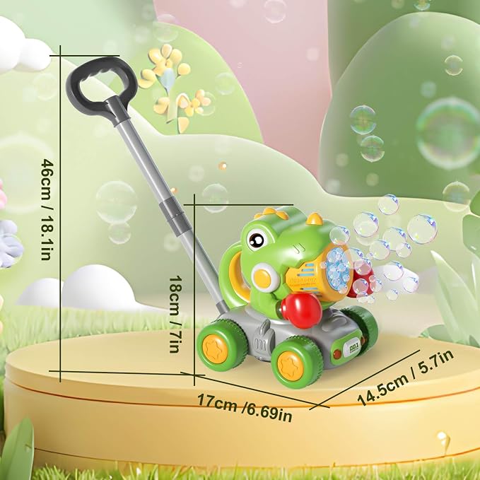 Dolanus Bubble Machine for Toddlers: Dinosaur Boxing Bubble Machine Push Car, Bubble Lawn Mower, Toddler Toy for Outdoor, Toys for Ages -4, Gifts for 3 4 5 Year Old Kids Girls Boys Birthday