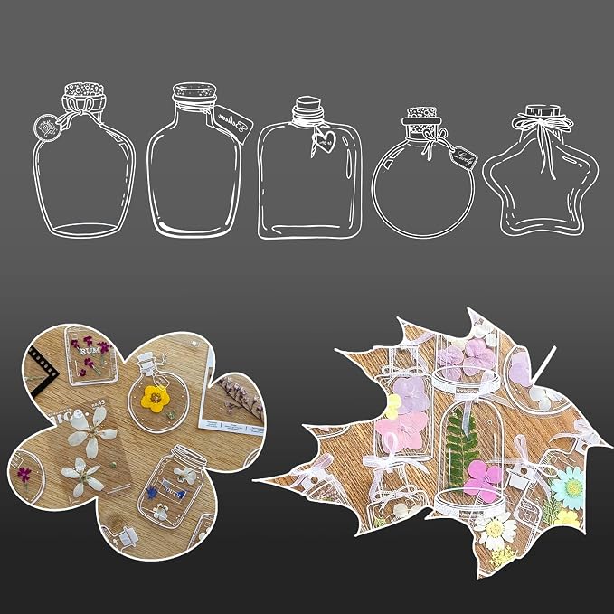 Kaluofan Dried Flower Bookmarks Kit, 20pcs Large Size DIY Bookmarks Maker, Handmade Transparent Beautiful Flower Page Markers