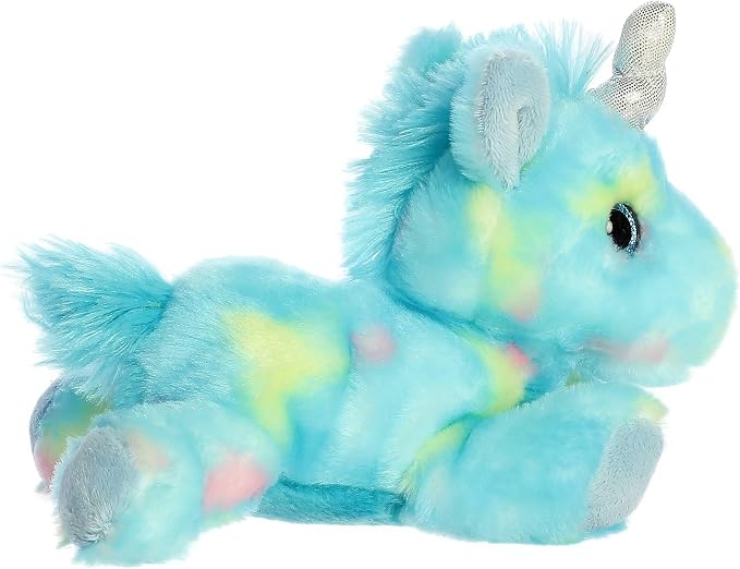 Aurora® Vibrant Bright Fancies™ Blueberryripple Unicorn™ Stuffed Animal - Eye-Catching Fun - Delightful Cuddles - Blue 8 Inches