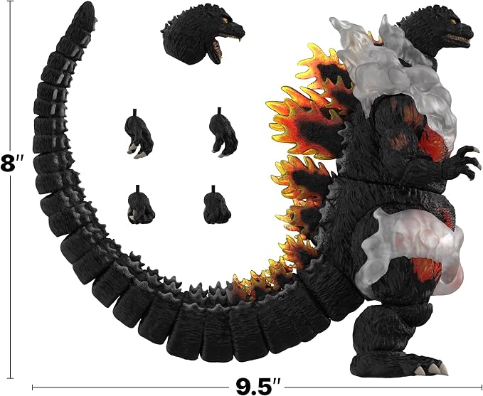 Super7 ULTIMATES! Toho HeiSei Burning Godzilla - 8" Toho Godzilla Action Figure with Accessories - Classic Movie Collectibles and Retro Toys