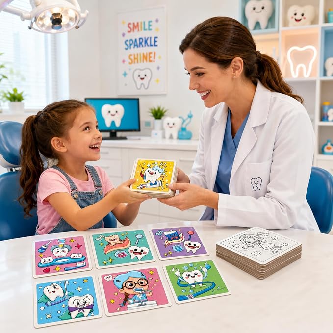 Cinrobiye 24 Pack Tooth Fairy Coloring Puzzle Set, DIY Lost Tooth Activity Gift Set for Party Favors, Classroom Rewards, Dental Celebration and School Events