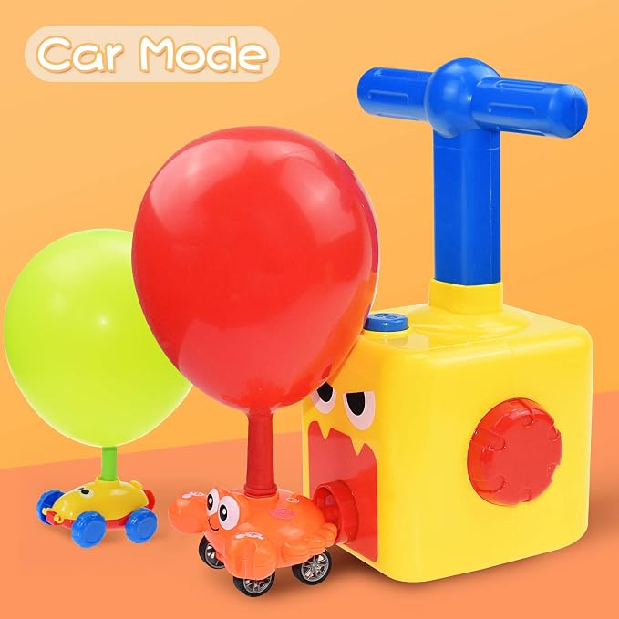 BAKAM Toddler Toys 3-4 for Boys Girls, Balloon Launcher & Powered Car Set, Fun Toddlers STEM Toy Balloon Pump Cars Racer Kit for Kids 3-5 (Frog)