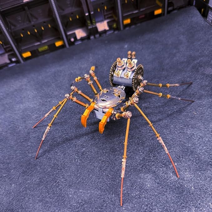 3D Metal Insect Puzzle for Adults, 186PCS Human-Face Hunting Mechanical Spider Model Kit, DIY Assembly Metal Puzzle Decoration Gift for Birthday Christmas