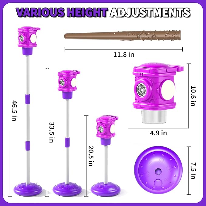 Bubble Machine for Kids, Automatic Bubbles Blower Maker for Kid Toddlers, 2-In-1 Remote Control Street Lamp Bubble Maker with Adjustable Height, Bubble Maker for Wedding Birthday Party Camping Outdoor