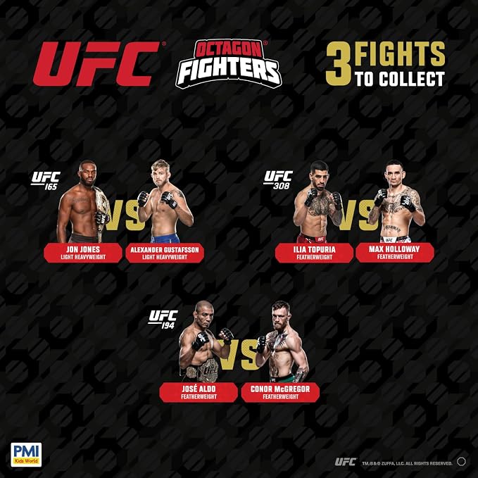 P.M.I. UFC 4.5-Inch Articulated Action Figures Legendary Fights 2-Pack Mystery Assortment – Includes 2 Fighters, Accessories and Championship Belt | Official UFC Collectible by PMI – Random 1 of 3