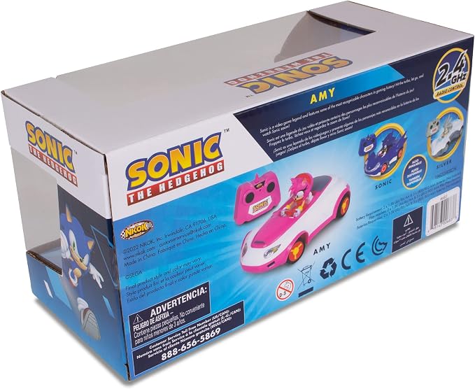 Sonic The Hedgehog Sonic Team Sonic Racing RC: Amy Rose - NKOK (683), 1:28 Scale 2.4GHz Remote Controlled Car, 6.5' Compact Design, Officially Licensed Sega, Battery Powered, Ages 6+