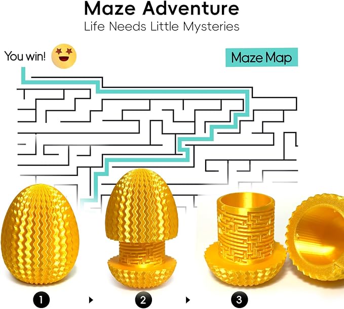 2026 Mystery Egg Maze Puzzle Box: 4 Unique Mazes Money Holder with Hidden Compartment, Brain Teaser Game for Cash & Gifts, Reusable Surprise Container for Easter Birthday Christmas Party