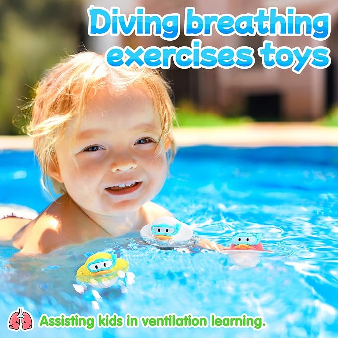 WeeHomm Pool Diving Toys for Kids, 14 PCS Swimming Pool Diving Rings, Summer Dive Sticks with Float Toys for Kids 4-8 8-12, Sea Animals Sinking Games for Teens, with Seahorse/Fish/Turtles/Ducks