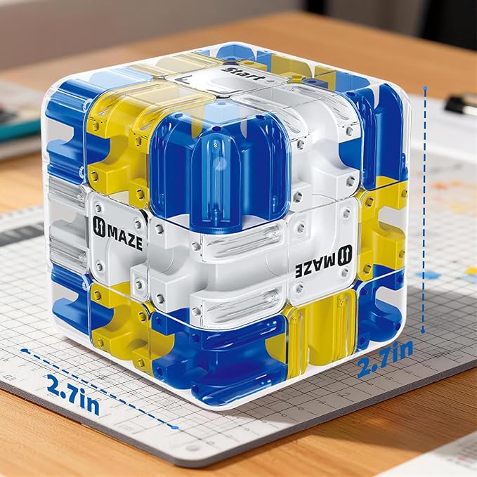 3D Labyrinth Puzzle Maze Cube - 3D Cube Puzzle for Kids 5-8 8-12, Improve Spatial Recognition and Cultivate Logical Thinking, Portable Brain Teaser for Kids & Adults (Ages 5+)‌ Boys & Girls Gifts