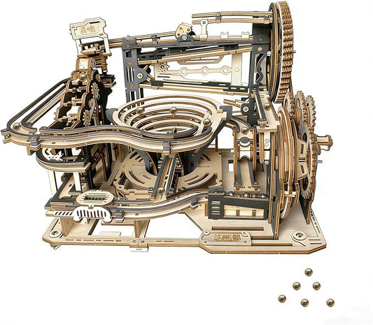 3D Wooden Puzzles for Adults Wood Marble Run DIY Model Kit Mechanical Craft Kit Assembly Building Puzzle Birthday Gifts for Adult Age 14+ Years Old