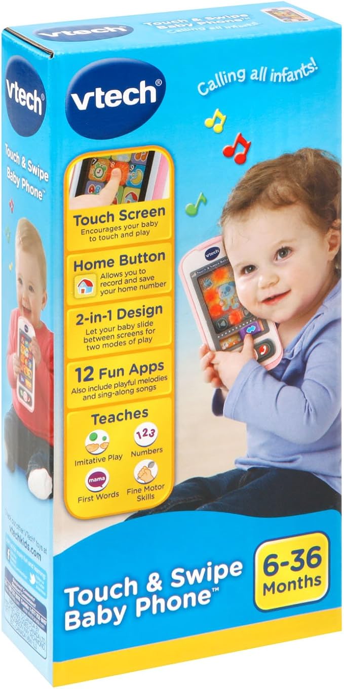 VTech Touch and Swipe Baby Phone, Pink