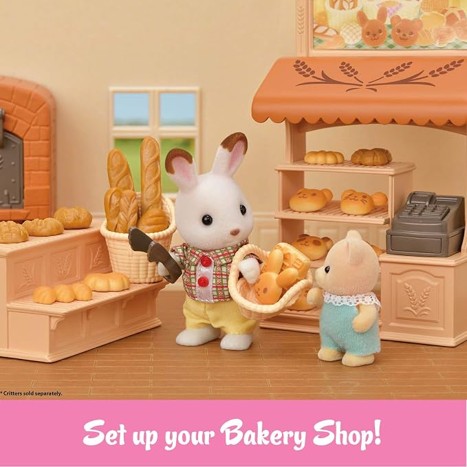 Calico Critters - Bakery Shop Starter Set for Red Roof Cozy Cottage - Dollhouse Furniture – Kids Pretend Play Toy, Miniature Dollhouse Furniture & Accessories Add-On, Ages 3+