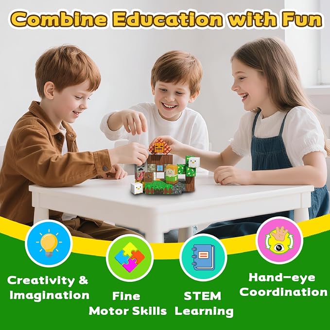 Magnetic Blocks Building Toys for Kids, 48 PCS Magnetic Blocks for Kids Ages 4-8, Magnet Cubes, STEM Sensory Toys for Boys & Girls, Christmas Birthday Gifts for Kid Ages 3+