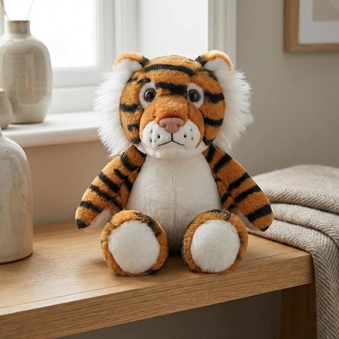 Stuffed Animal Plush Toy Soft Plushie Cuddly Tiger Cute Plush Toy for Kids Toddlers Boys Girls Birthday Christmas Nursery Decor Party Favors