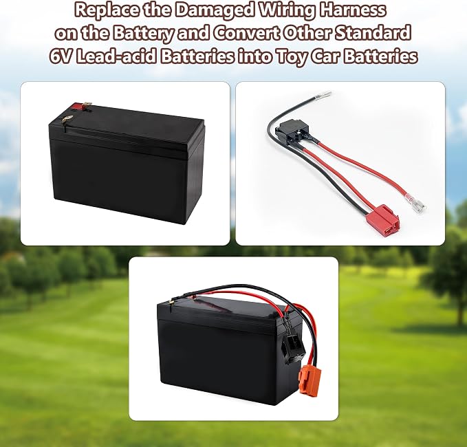 6 Volt Battery Charger for Kids Electric Car, Compatible with MINNIE MOUSE, BMX X6, Wal-Mart, Moto ATV Quad Car for Kid, Replacement Parts for Ride on Toys Kid TRAX Charger with Wire Harness Connector