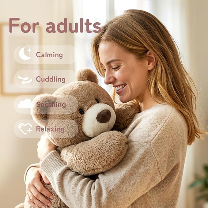 Niuniu Daddy 20" 3.3 lb Weighted Bear Stuffed Animal for Adults Kids, Giant Large Lying Teddy Bear Plush Toy, Soft Brown Bear Body Pillow for Sleeping, Gift for Christmas Birthday Holidays
