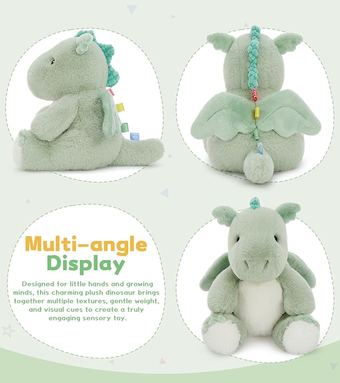 Dinosaur Stuffed Animal, Cute Dino Plush Toy for Kids Boys Girls, Soft Dinosaur Plushies, Cuddly Dino Stuffy Gift for Birthday Christmas Easter, Dinosaur Toys for Toddlers