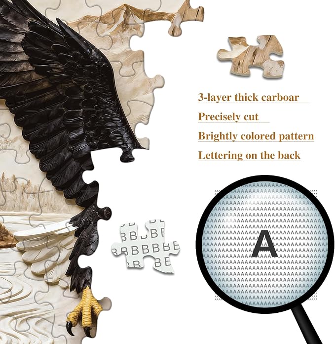 Jigsaw Puzzle 1000 Pieces Bald Eagle Bird, Puzzles for Adults | 250th Anniversary, with Storage Bag, Family Puzzles, Wall Decor & Gift for Nature & Patriotic Lovers (27.56 x 19.7 Inches)