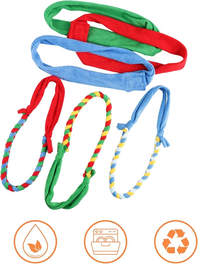 6 Packs Fabric Chewy Necklaces, Terry Cloth Chew Necklace for Autism Girls and Boys, ADHD Toddler, Teens, Adults