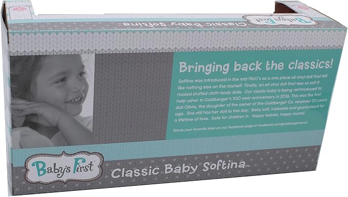 Baby's First Bathtime Baby Softina in Pink & Floral Jumper With Matching Headband and Feel So Real Skin - Safe for Children 1 Year & Up