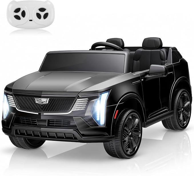 Firstness 2 Seater Ride on Car for Kids 24V Licensed Cadillac Escalade IQ Powered Wheels with Remote Control 400W Electric Ride on Toy with 3 Speed Light Music 7AH Battery Car for Kids Ages 3-8, Black