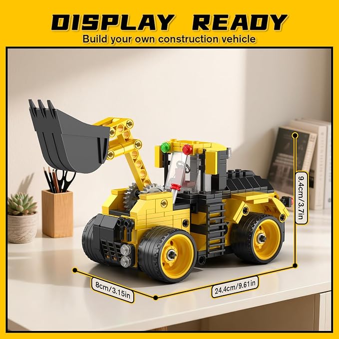 Mould King City Technik Wheel Loader Builidng Sets, MOC Construction Toy for boy Age 8-12, Engineering Farm Vehicle Model Kits with Articulated Steering/Scoop (456PCS+)