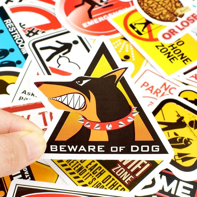 QTL Warning Stickers for Adults, Funny Party Supplies, Waterproof Vinyl Stickers for Water Bottles, Laptop, 100Pcs