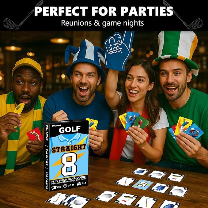 Quokka Golf Fast-Paced Card Game for Kids & Adults – 128 Cards & Easy Rules – Quick & Fun Matching Game – 2-4 Players – Ages 8+ – Perfect for Family Games Night, Travel and Parties
