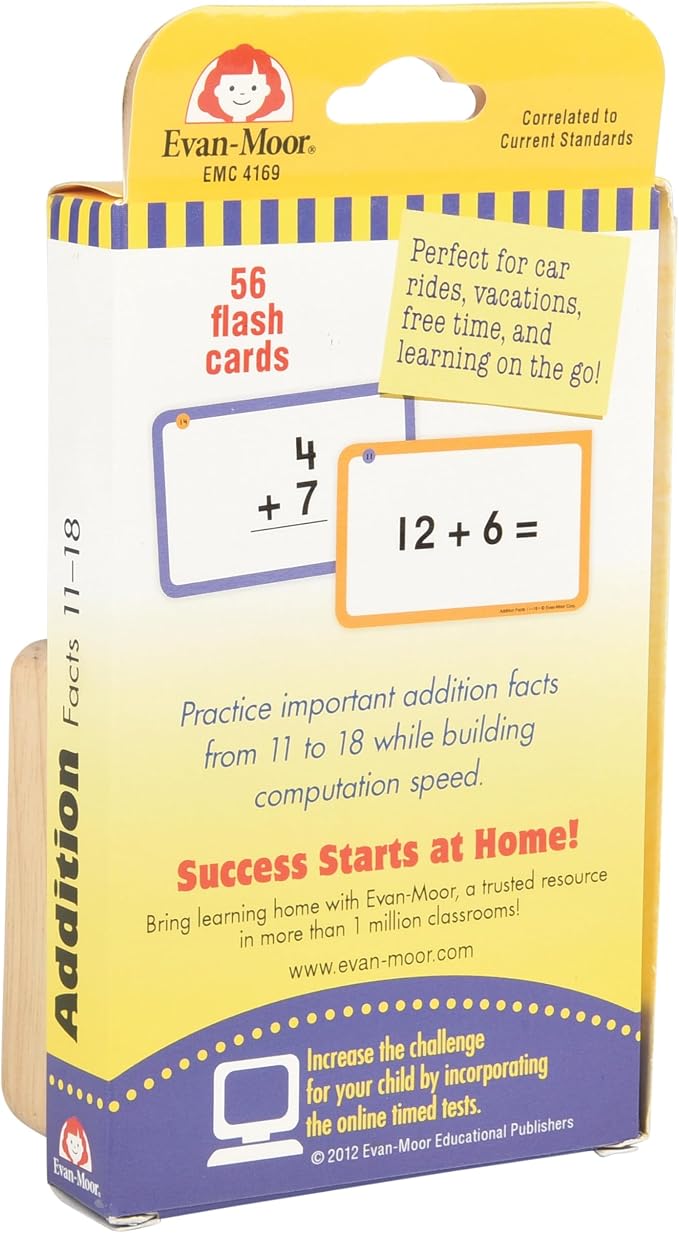 Addition Facts 11–18 Flashcards – 56 Full-Color Math Cards with Games & Activities for Kids, Grades 2+, Ages 7+, Classroom or Home Learning