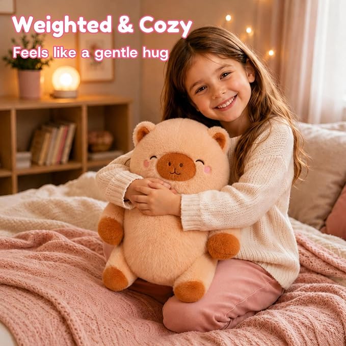 Capybara Weighted Stuffed Animal, Soft Plush Toy Gift (10.6 Inch, 0.7 Lbs)