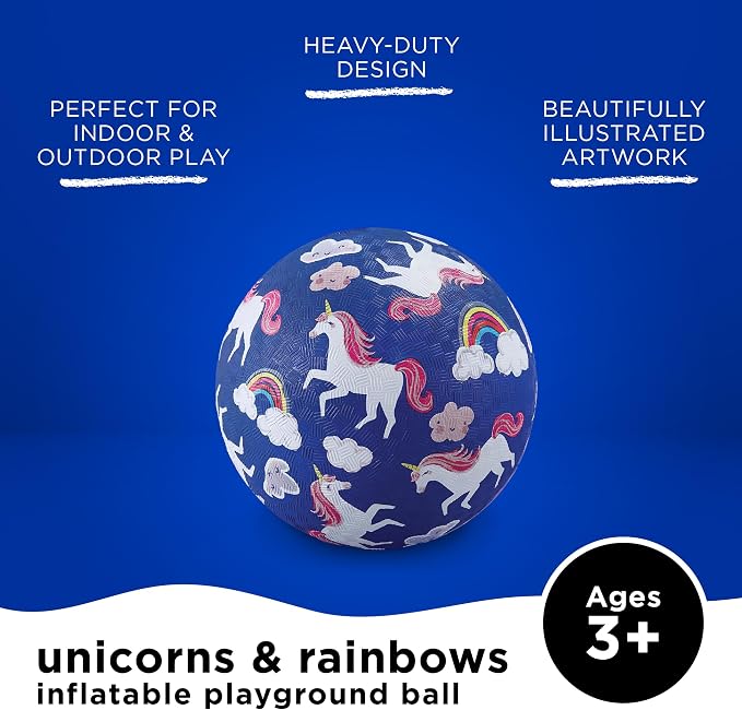 Crocodile Creek Playground Ball - Durable Rubber Ball for Kids Ages 3 and Up - Bouncy Inflatable Ball for Kickball, Indoor Games, and Outdoor Sports - PVC-Free