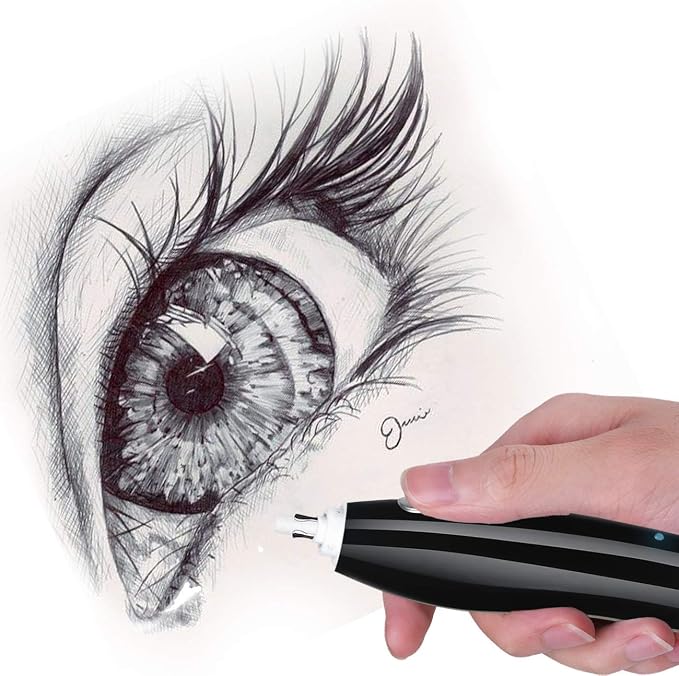 AFMAT Electric Eraser for Artists, Rechargeable Electric Eraser Kit, 140 Refills for Drafting, Electric Pencil Eraser - Battery Operated for Drawing Pencils, Crafts, Arts EE04(Black)