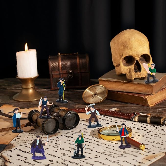ONEST 8 Pieces Little People Figurines Hand Painted People Action Figures Figures Realistic Detailed Pirate Figurine Model Figures Party Favors Table Decorations