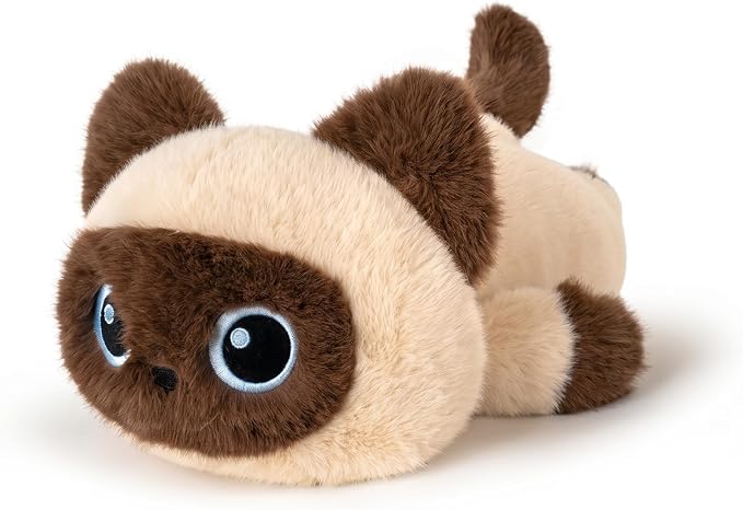 Weighted Cat Stuffed Animal, 12-Inch, 1.2 lbs Siamese Cat Plush, Cuddly Soft Plushie Pillow Gift for Kids & Adults