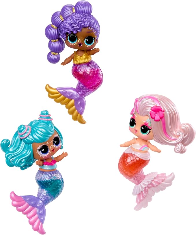 LOL Surprise Mermaids Makeover Magic Tots with DIY Wearable Lip Gloss Makeup for You and Your Doll, Fun Water Play, Gift for Kids Ages 4+