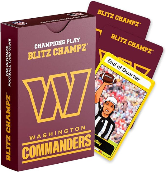 Blitz Champz Washington Commanders – Officially Licensed NFL Playing Cards & Commanders Gifts for Men & Women, Fun Travel Card Games for Adults & Kids 7+, Camping Games for Friends & Family Game Night