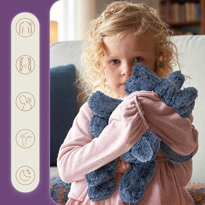 OSOCU® Microwavable & 1.8 LB Weighted Stuffed Animal - Grey Elephant Heating Pad with Lavender & Tourmaline - Soothing Warm Heatable Plush Toy for Menstrual Cramps, Muscle Aches, Shoulder Tension