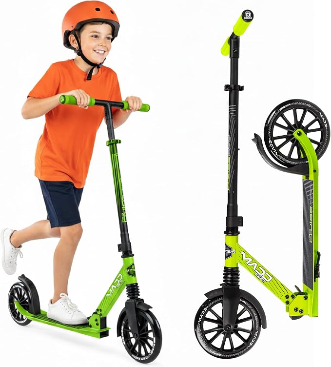 Kick Scooter for Kids, Teens & Adults - Lightweight Durable Frame, Smooth Ride, Sturdy Deck - Fun Rides for All Ages - Madd Gear