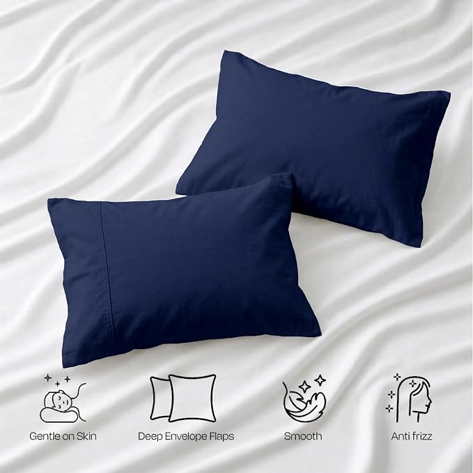 Twin XL Size Sheets Set, 4-Piece Premium Egyptian Long-Staple 100% Cotton Bedding Set, Single-Ply Luxury Sateen Weave Hotel Quality Sheets, Soft & Breathable, 15” Deep Pockets, Navy Blue