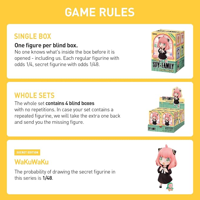 POP MART SPY x Family Anya's Daily Life DLC Series Blind Box Figures, Collectible Toys Home Decorations, Holiday Birthday Gifts for Girls and Boys, Single Box
