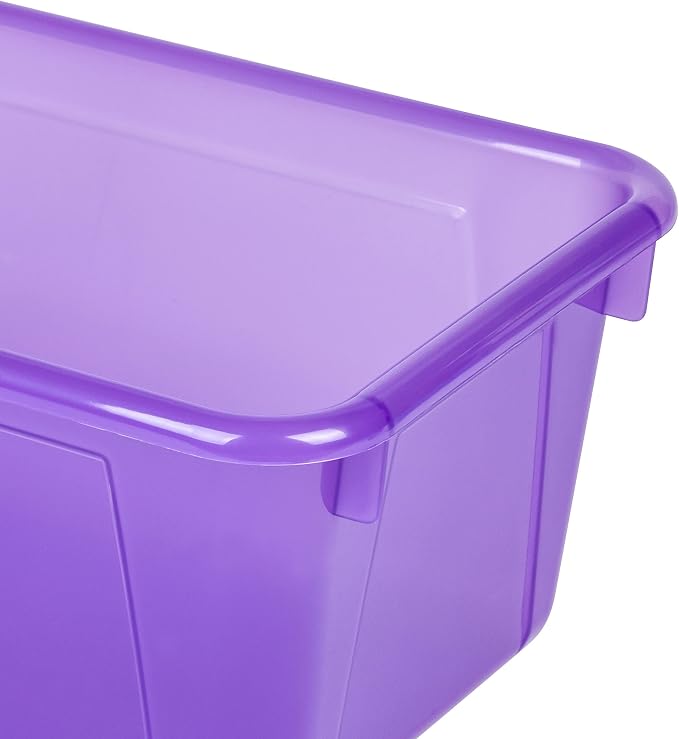 Storex Small Cubby Bins – Plastic Storage Containers for Classroom, 12.2 x 7.8 x 5.1 inches, Candy Violet, 10-Pack (62478A05C)