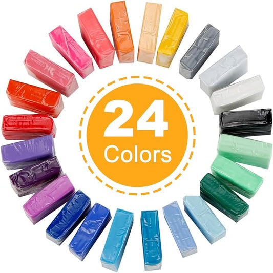 CiaraQ Polymer Clay Kit, Mini Modeling Clay Set for Kids/Beginners/Artist, 24 Colors