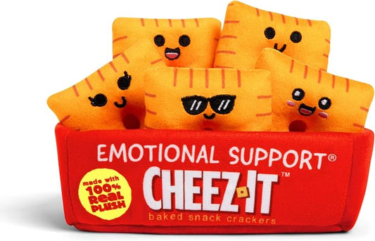 Emotional Support Pals Cheez-It™ by Relatable - Cute Stuffed Animals and Toys, Squishy Toys and Plushies, Great Gift Ideas for Loved Ones of All Ages - Includes 5 Plushies with Plush Carrying Basket