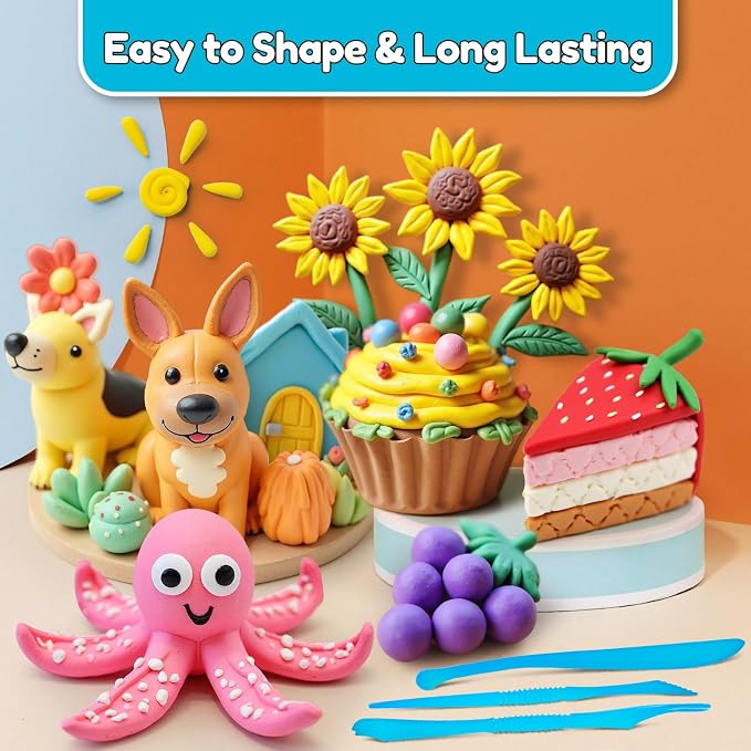 Air Dry Clay 170 Colors, Modeling Clay for Kids, DIY Molding Magic Toy with Tools, Gift for Kids Boys Girls