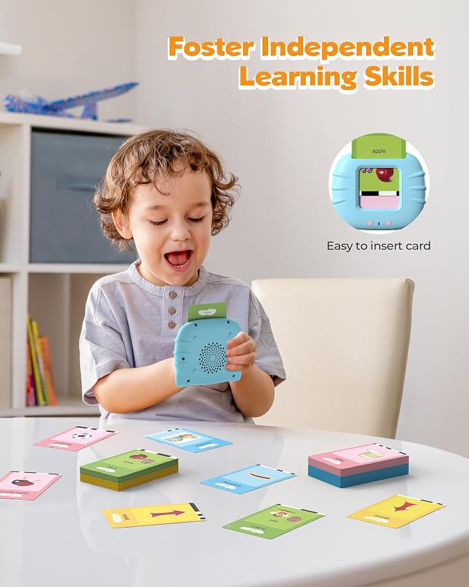 Talking Flash Cards for Toddler 1 2 3 4 Year Olds, Language Learning Toys, Phonics Talking Flash Cards for Toddlers 2-8, Digraphs CVC Blends Long Vowel Sounds Spelling Reading