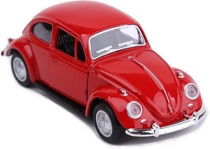 Berry President 1967 Classic Beetle Bug Vintage 1/32 Scale Diecast Metal Pull Back Car Model Toy for Gift/Kids (RED)