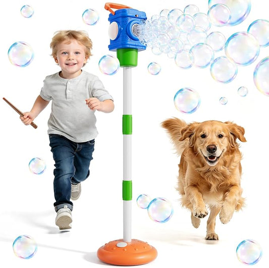 Bubble Machine for Kids, Remote Control Street Lamp Bubble Machine with Lights, Automatic Standing Bubble Tower, Outdoor Bubble Torch Toys for Wedding Summer Bubble Maker for Kids Ages 3 4 5 6 7 8 9