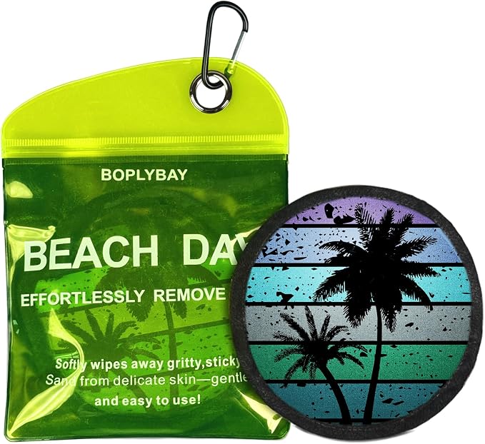 Natural Sand Remover Pouch for Beach | Aloe & Oat Powder, Talc-Free & Hypoallergenic | Waterless Cleaner for Feet, Swimsuits, Pets | Eco Travel Gift
