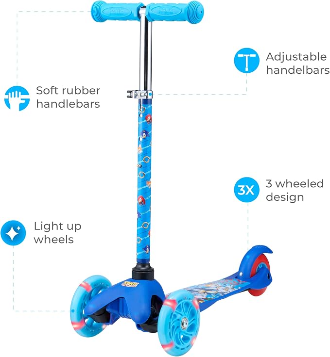 Kick Scooter for Kids, 3 Wheel Self Balancing, Light Up LED Wheels